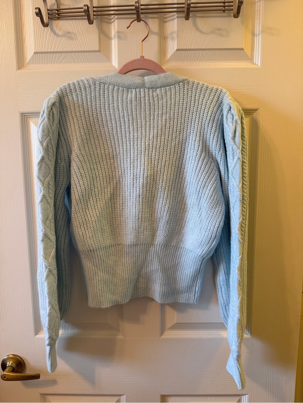 Design History Pale Blue Ribbed Knit Button Cardigan - Picture 2 of 3